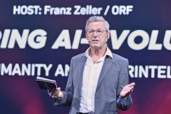 Foto: Klaus Titzer /ORF - Wien, 14.04.2024 -  4Gamechangers Festival 2024, 4Pioneers Day, PANEL: ERFORSCHUNG DER KI-EVOLUTION - ZWISCHEN MENSCHLICHKEIT UND SUPERINTELLIGENZ. Franz Zeller